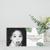 トロピカルサファリジャングルの葉の写真ありがとう サンキューカード (スタンド正面)