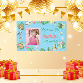 トロピカルサファリジャングルアニマルズ子供の誕生日 横断幕