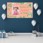 トロピカルサファリジャングルアニマルズ子供の誕生日 横断幕