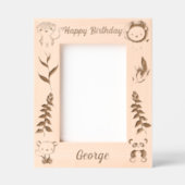 トロピカルサファリジャングルアニマル子供の誕生日ギフト レーザー彫刻フレーム (正面)