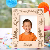 トロピカルサファリジャングルアニマル子供の誕生日ギフト レーザー彫刻フレーム