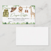 トロピカルサファリジャングル動物おむつラッフル エンクロージャーカード (正面/裏面)