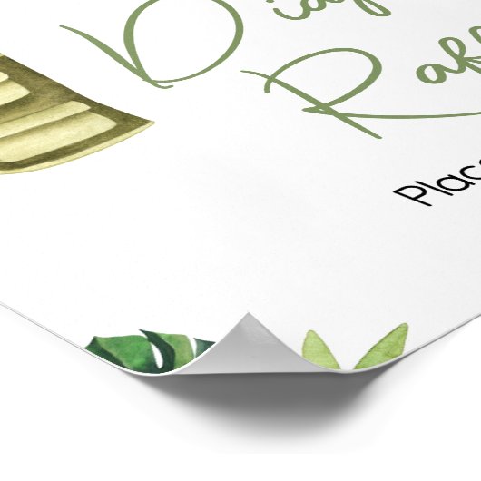 トロピカルサファリジャングル動物おむつラッフル ポスター (角)