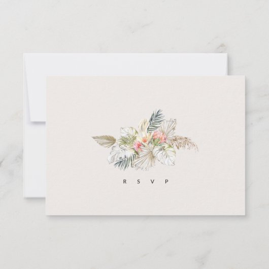 トロピカルサファリチータウェディングRSVP返信 出欠カード (裏面)