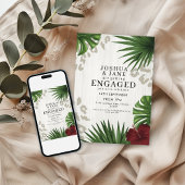 トロピカルサファリヒョウ柄エンゲージメントカード 招待状