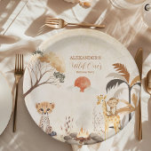 トロピカルサファリワイルドワンジャングルアニマルズ誕生日 ペーパープレート