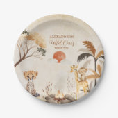 トロピカルサファリワイルドワンジャングルアニマルズ誕生日 ペーパープレート (正面)