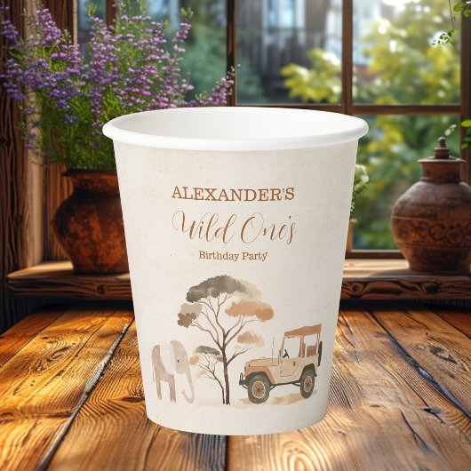 トロピカルサファリワイルドワンジャングルアニマルズ誕生日 紙コップ