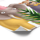 トロピカルサファリ動物の締め切りカレンダーポスター ポスター (角)