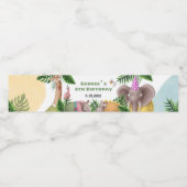 トロピカルサファリ動物誕生日ウォーターボトルラベル ペットボトルラベル (シングルラベル)