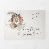 トロピカルサファリ結婚ジャングルズトリフォールド招待状 三つ折り招待状 (カバー)