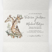 トロピカルサファリ結婚ジャングルズトリフォールド招待状 三つ折り招待状 (内部中)