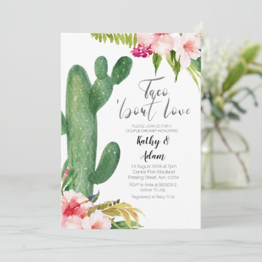 トロピカルサボスタコで愛カップルのシャワーについて 招待状 (スタンド正面)