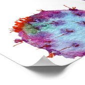 トロピカルサボテン:水彩シームレスパターン ポスター (角)