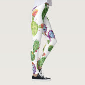 トロピカルサボテン:水彩シームレスパターン レギンス (右)