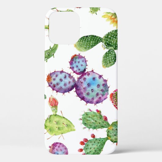 トロピカルサボテン:水彩シームレスパターン Case-Mate iPhoneケース (裏面)