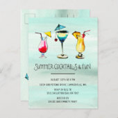 トロピカルサマーカクテルパーティー インビテーションポストカード (正面/裏面)