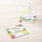 トロピカルサマーカクテル50thバースデーパーティー スクエアペーパーコースター (インサイチュ)