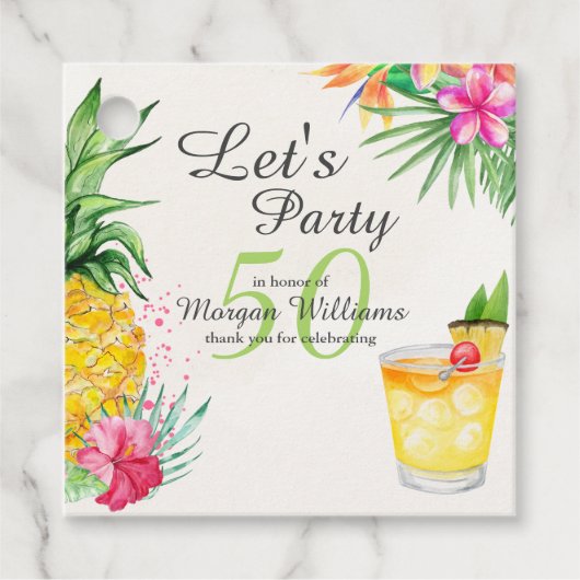トロピカルサマーカクテル50thバースデーパーティー フェイバータグ (正面)