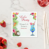 トロピカルサマーカップルズフレンドジョイント誕生日 スタンダードカクテルナプキン (インサイチュ)