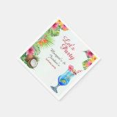 トロピカルサマーカップルズフレンドジョイント誕生日 スタンダードカクテルナプキン (角)