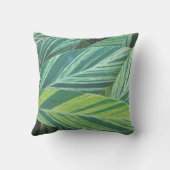 トロピカルサマーグリーン抽象芸術離れパーム クッション (裏面)