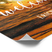 トロピカルサマーサンセットパームビーチ結婚式歓迎 ポスター (角)