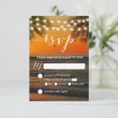 トロピカルサマーサンセットビーチ結婚式RSVP 出欠カード (スタンド正面)