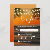 トロピカルサマーサンセットビーチ結婚式RSVP 出欠カード (正面/裏面)