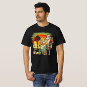 トロピカルサマーサーフィンサンタクロース6パッククライスト Tシャツ (正面フル)