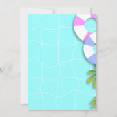 トロピカルサマースイート16誕生日プールパーティー 招待状 (裏面)