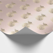 トロピカルサマータイムパイナップルフルーツバラ赤面 ラッピングペーパー (角)