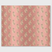 トロピカルサマータイムパイナップルフルーツピーチ赤面 ラッピングペーパー (フラット)