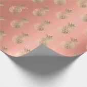 トロピカルサマータイムパイナップルフルーツピーチ赤面 ラッピングペーパー (角)