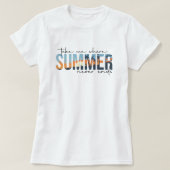 トロピカルサマーネバーエンド;ビーチサンセット Tシャツ (デザイン正面)