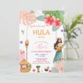 トロピカルサマーハワイフラオン誕生日 招待状 (スタンド正面)