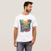 トロピカルサマーバイブスTシャツ - レトロジャングルデザイン Tシャツ (正面フル)
