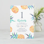 トロピカルサマーパイナップルビーチ1日目の誕生日パーティー 招待状 (スタンド正面)