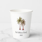 トロピカルサマーパームツリーズスイムプールパーティー 紙コップ (裏面)
