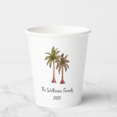 トロピカルサマーパームツリーズスイムプールパーティー 紙コップ (正面)