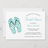 トロピカルサマービーチサンダルブライダルシャワー 招待状 (正面)