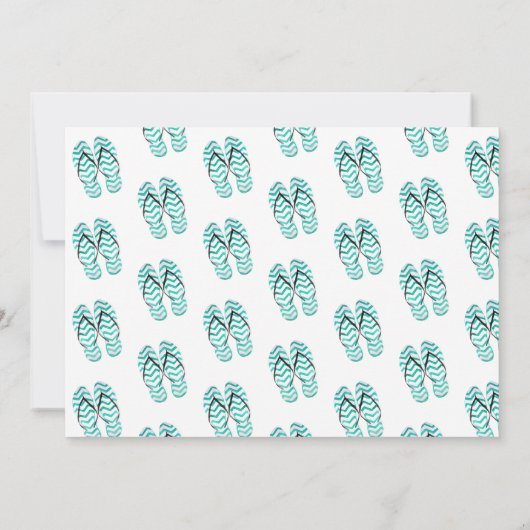 トロピカルサマービーチサンダルブライダルシャワー 招待状 (裏面)