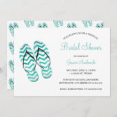 トロピカルサマービーチサンダルブライダルシャワー 招待状 (正面/裏面)