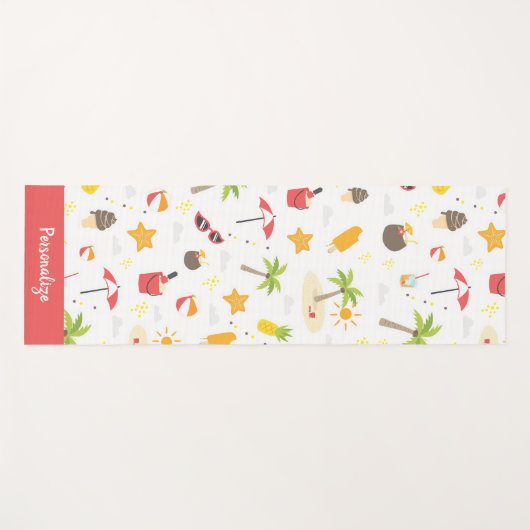 トロピカルサマービーチゼンヨガパーソナライズされた ヨガマット (正面(横))