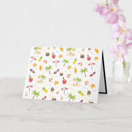 トロピカルサマービーチバケーションパターンデザイン カード