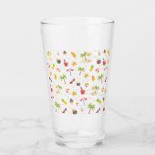 トロピカルサマービーチバケーションパターンデザイン タンブラーグラス (正面)