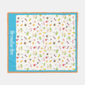 トロピカルサマービーチバケーションパターンデザイン フリースブランケット (正面(横))