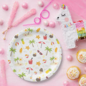 トロピカルサマービーチバケーションパターンデザイン ペーパープレート (パーティー)