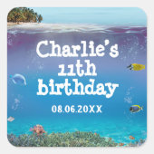 トロピカルサマービーチパーティーサンキュースクエアスティック スクエアシール (正面)