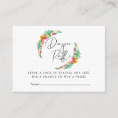 トロピカルサマービーチベビーシャワーおむつラッフル エンクロージャーカード (正面)